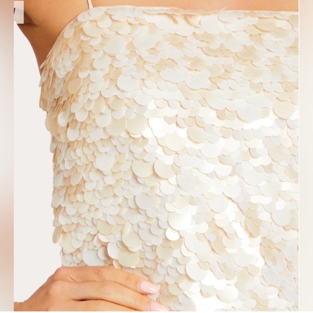 Retrofete Cream Sequin Mini Dress - Picture 4 of 8
